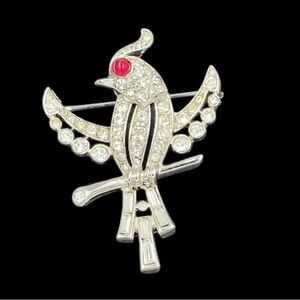 Vintage Alfred Phillipe Trifari Rhinestone Bird Brooch